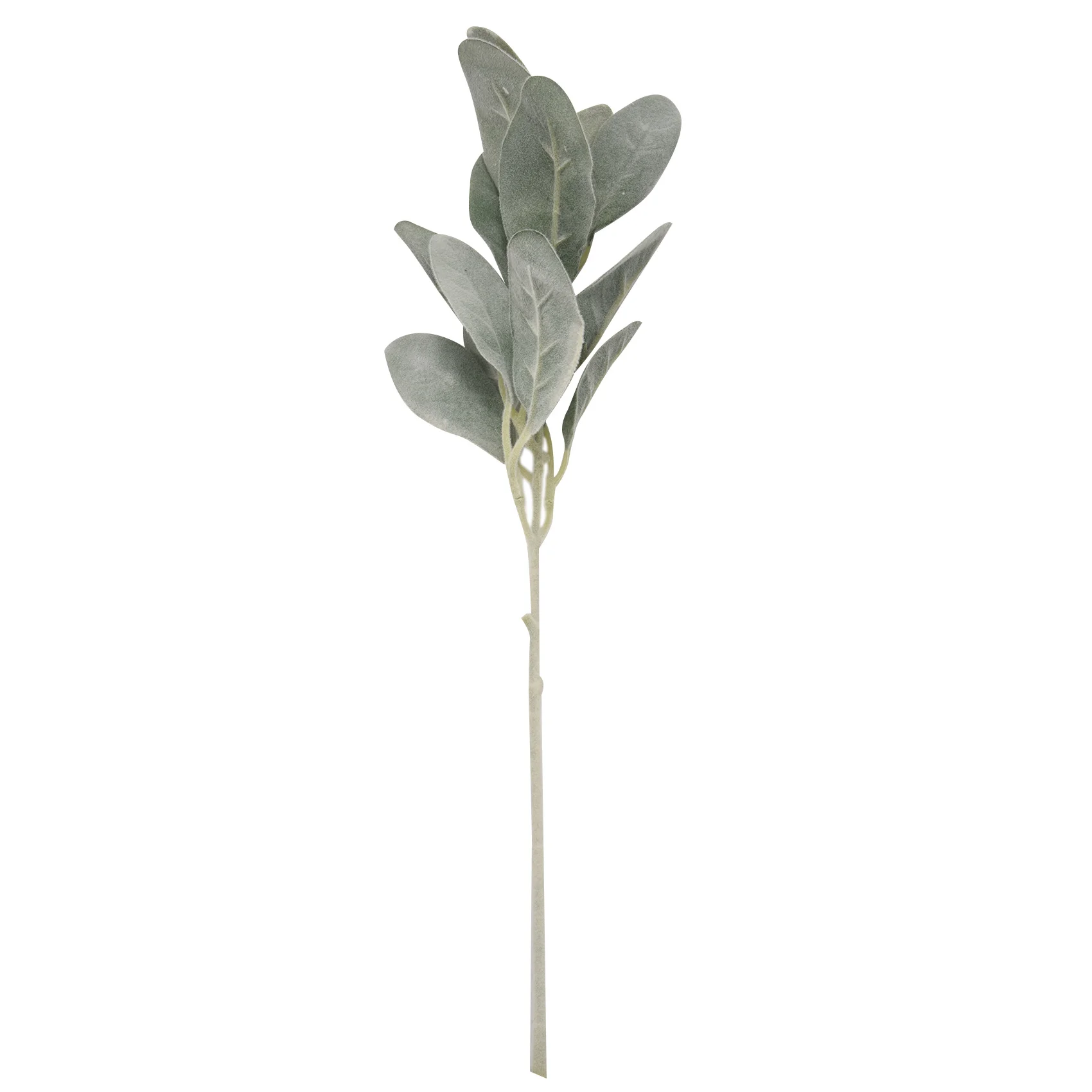 F-3C 8Pcs Artificial Flocked Lambs Ear Leaves Stems Faux Lamb's Ear Branches Picks Greenery Sprays for Vase Bouquet Wreath