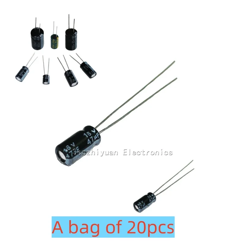 16V47UF size 4*7/5*11mm electrolytic capacitor