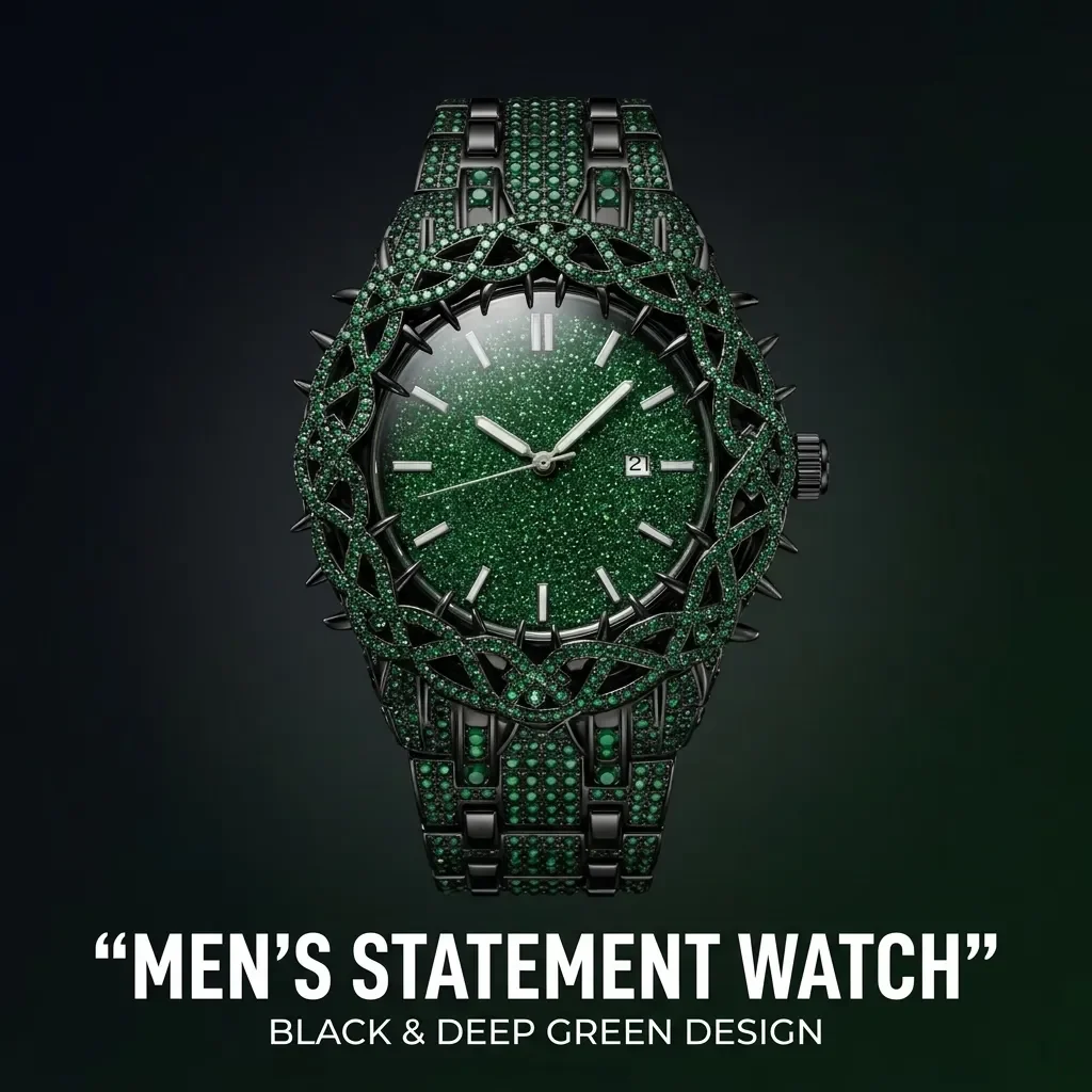 Men's personalized watch, thorn surround shape watch body, with date function dial, suitable for multi-scene wear