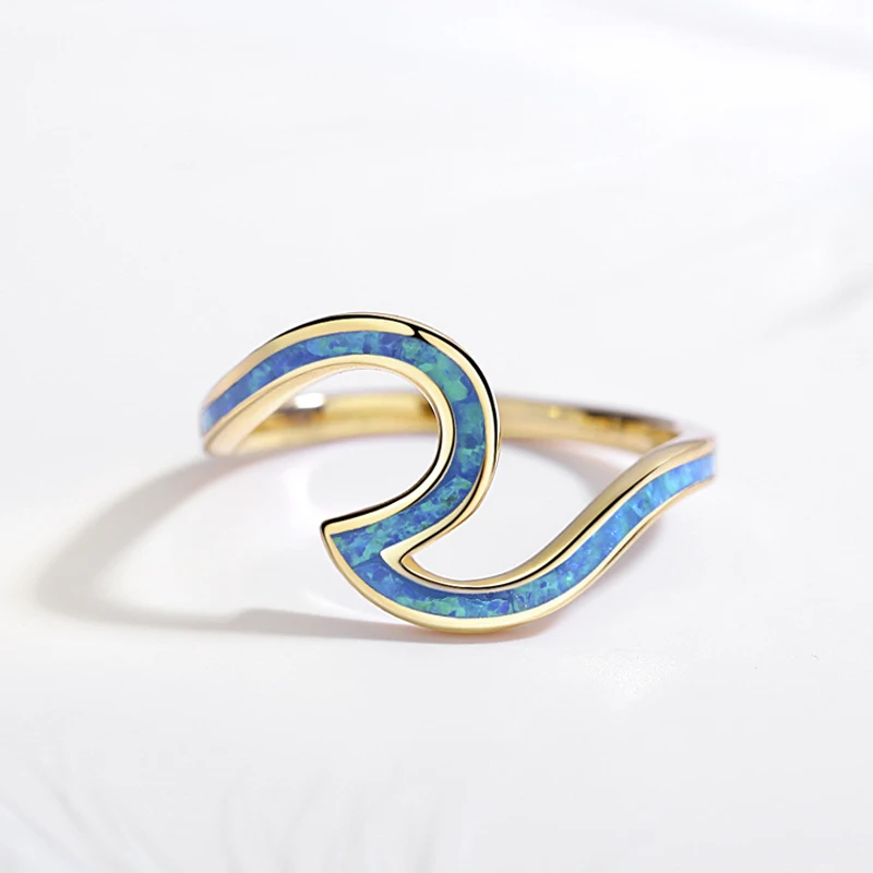 JLR-009 Concise Style Cute Cloud Real Synthetic Fire Opal Rings For Women Engagement Finger Ring Gift for Lovers\' Jewelry
