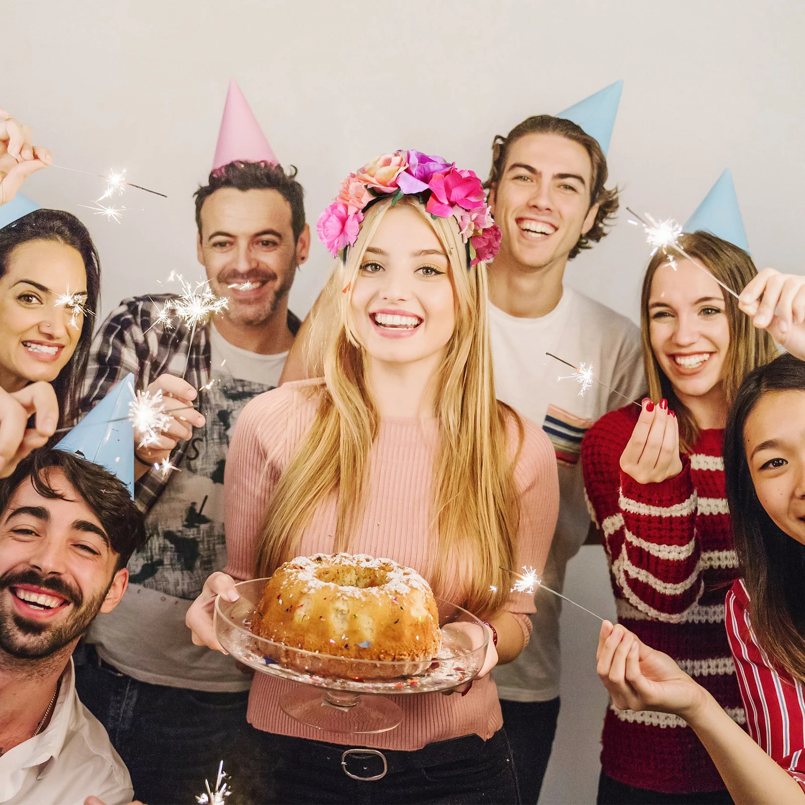 رباط شعر من البوليستر على شكل زهرة الورد للهالوين، رائع وخفيف الوزن ومريح لحفلات المهرجانات، رباط شعر على شكل زهرة الورد