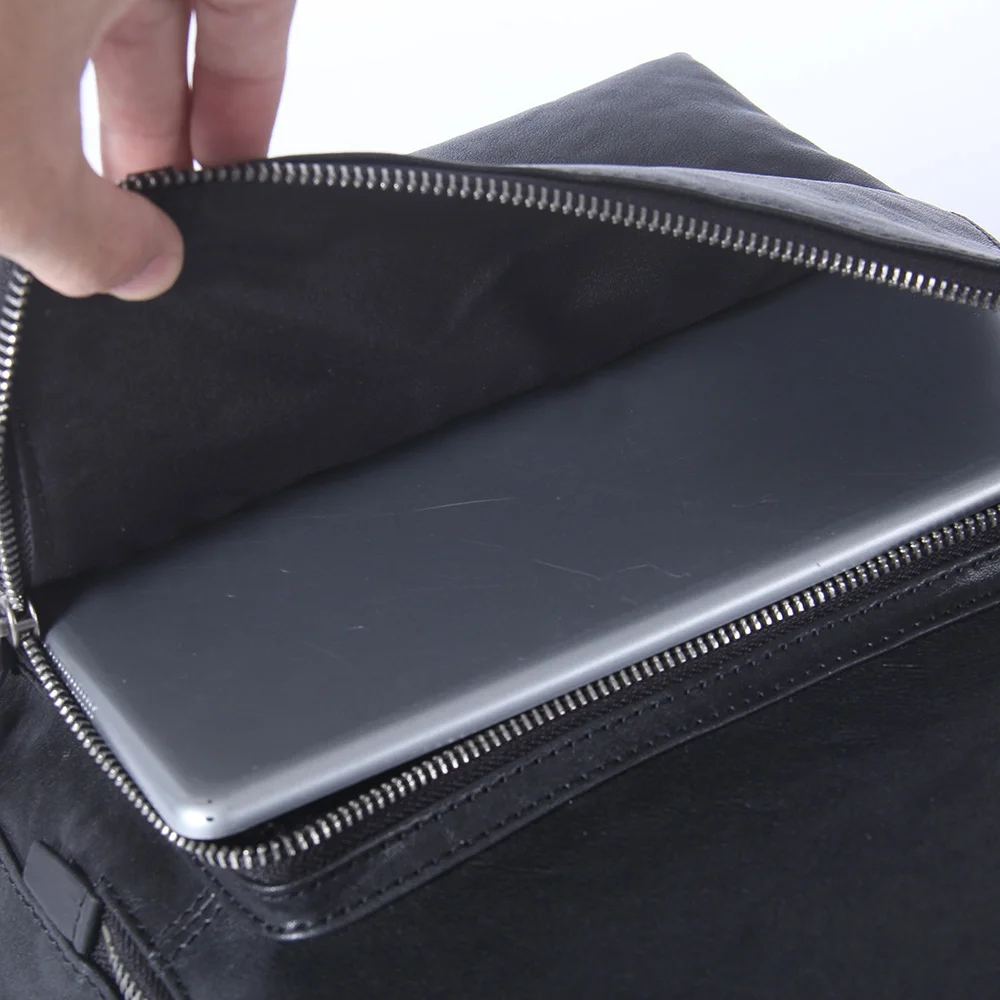S.WORKER Lässiger Rucksack aus echtem Leder für Herren, 15-Zoll-Laptop-Rucksack aus Rindsleder, handgefertigt, modischer Preppy-Stil, Schultasche, Tagesrucksack – Detail 19