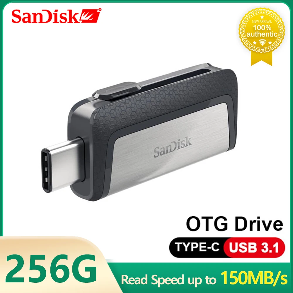 Sandisk SDDDC2 Dual Plug Flash Drive Type-C/Type A 32GB 64GB 128GB 256GB OTG USB Pen Drive USB Stick for Phone Laptop Computer