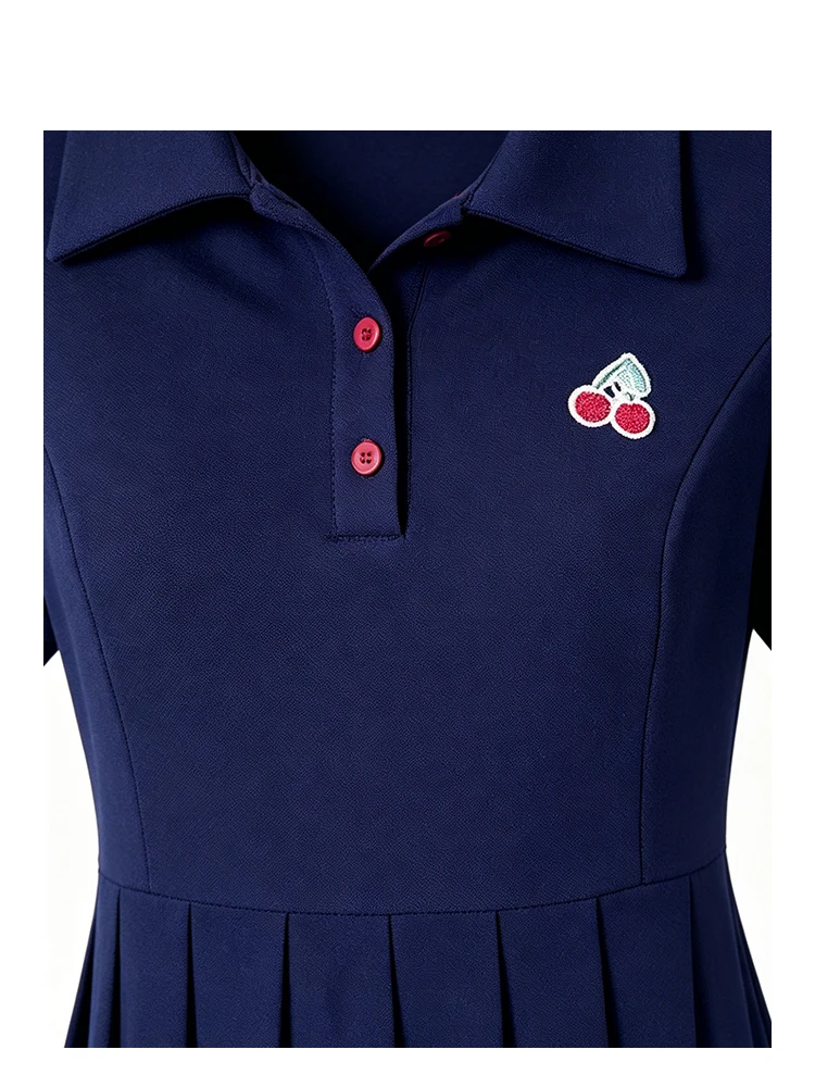 CaraCLUB plus Size Summer Short Sleeve Dress Women's College Style Frock Casual Polyester Fiber  Collar Slimming Skirt view 3