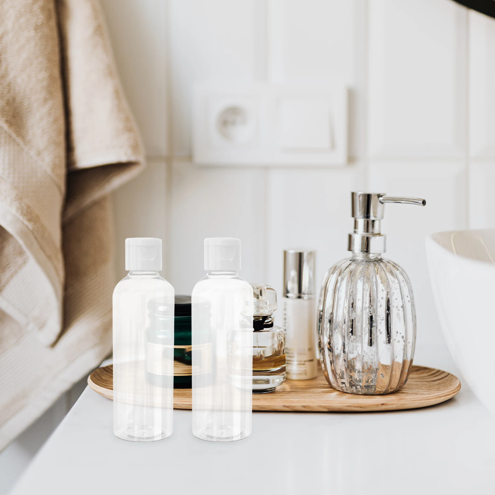 

10pcs Travel Bottles Containers 100ml Leakproof Transparent for Shampoo Lotion Makeup Remover Lightweight Airline