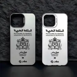 Custodia per telefono passaporto marocco per iPhone 15 14 13 12 11 Pro Max X XR XSMAX 8 7 Plus Cover posteriore antiurto opaca Candy