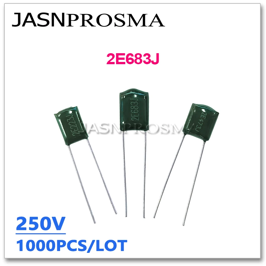 JASNPROSMA 1000PCS 250V 2E683J 68NF 683J 2E 5% Polyester poly Film capacitor