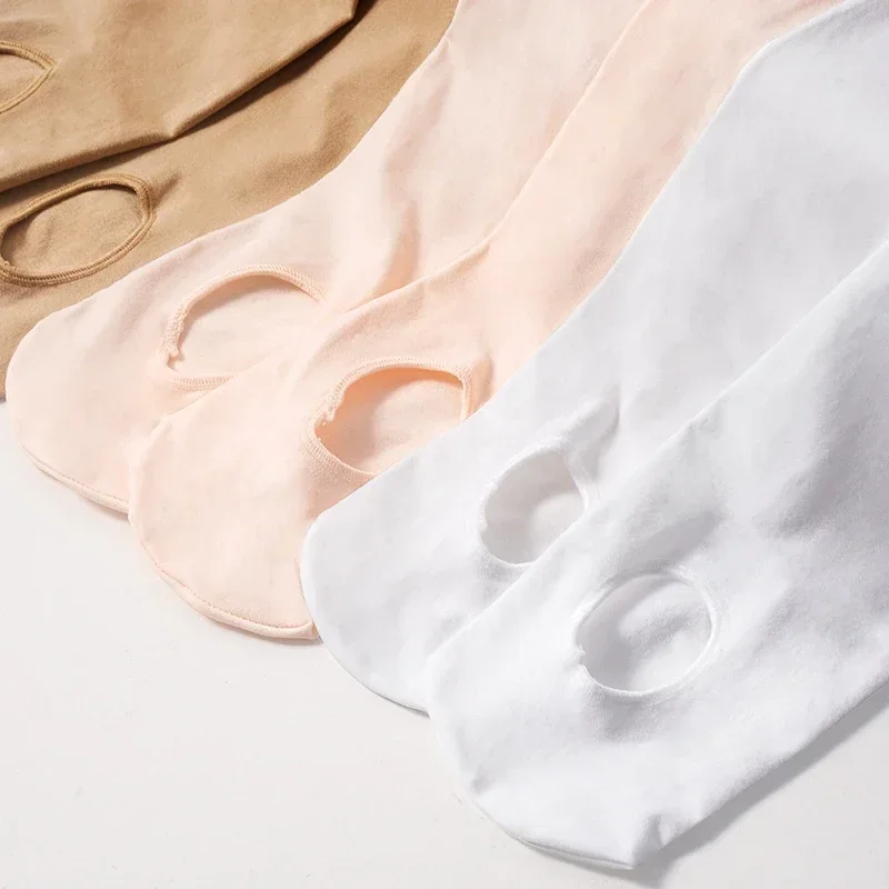 ขายส่งบัลเล่ต์สําหรับผู้ใหญ่หญิงกํามะหยี่สีขาวเปิดประทุนเต้นรําถุงน่องสีชมพูบัลเล่ต์ Pantyhose 12 คู่พร้อมรู