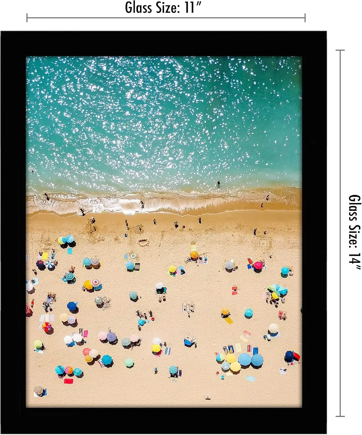 11x14 Picture Frame Shatter-Resistant Glass Black Wall Display