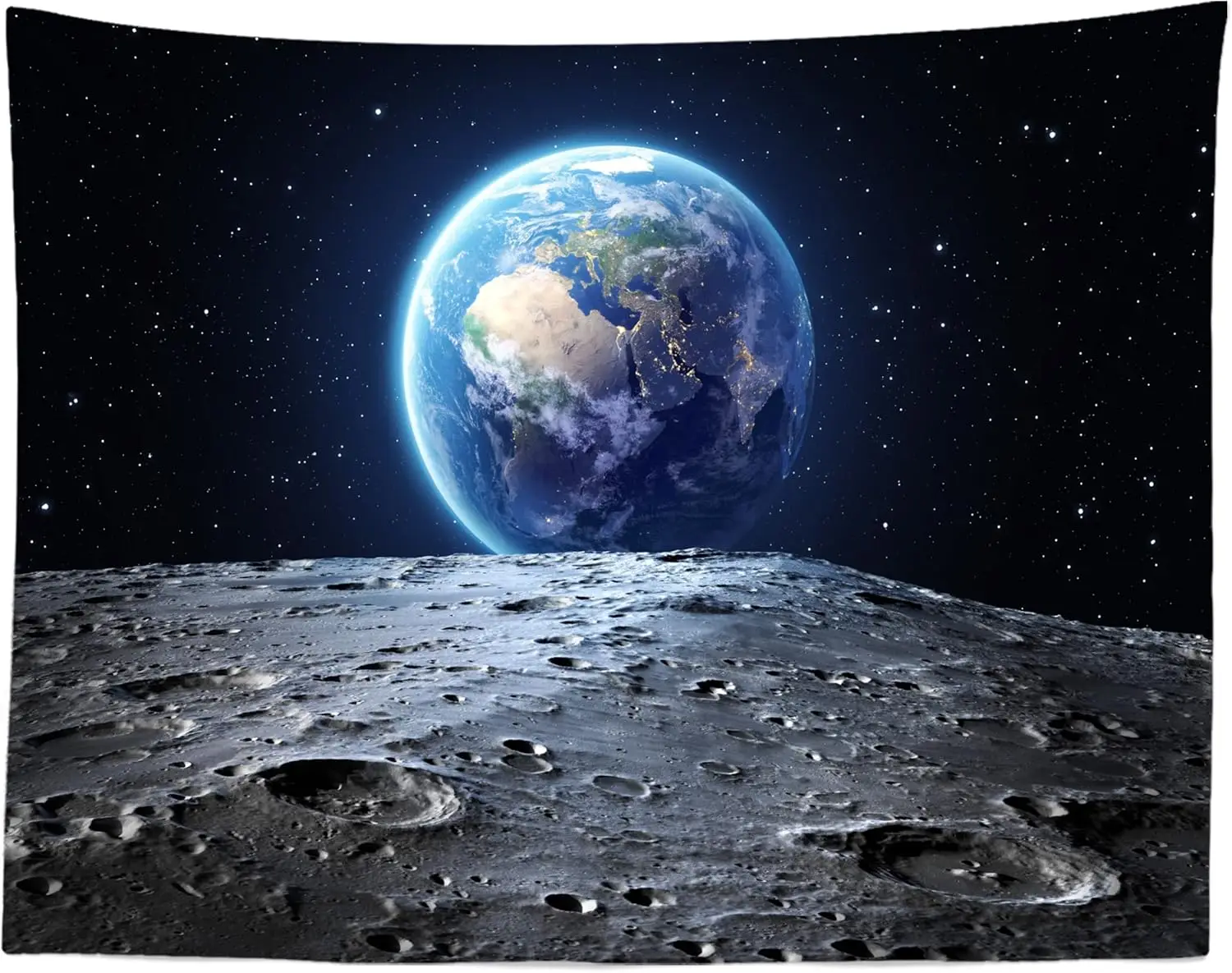 Large Space Tapestry Earth From Moon Cosmic Planet Galaxy Universe Astronomical Science Room Wall Decor Polyester Hanging Art