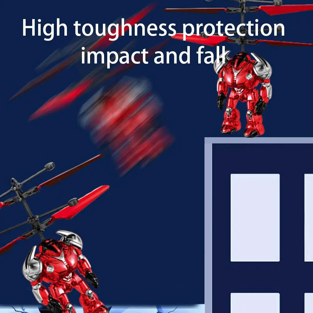 Cool Gesture Airplane Mecha Warrior Children's Toy Infrared Induction Helicopter Charging Model Boy New Robot Collection Model