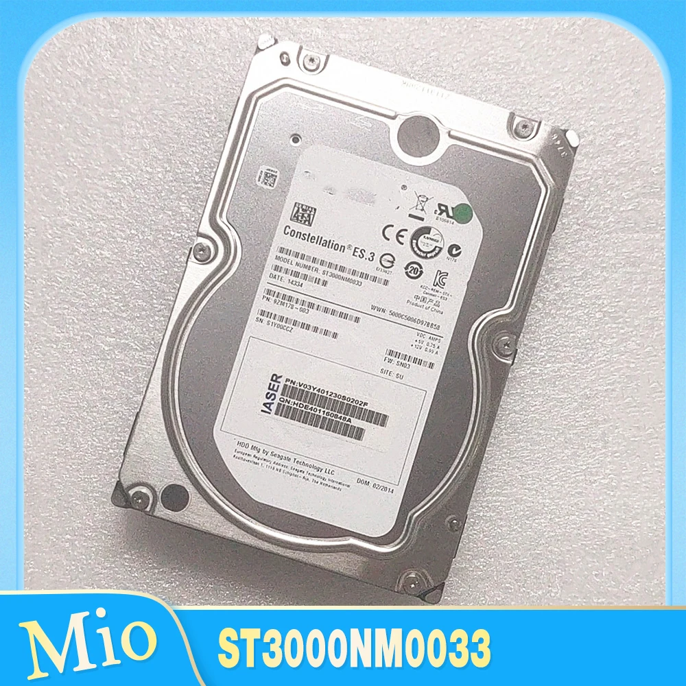 

3TB For Dell SATA 7200 RWV72 3T 0RWV72 ST3000NM0033 Server Hard Disk