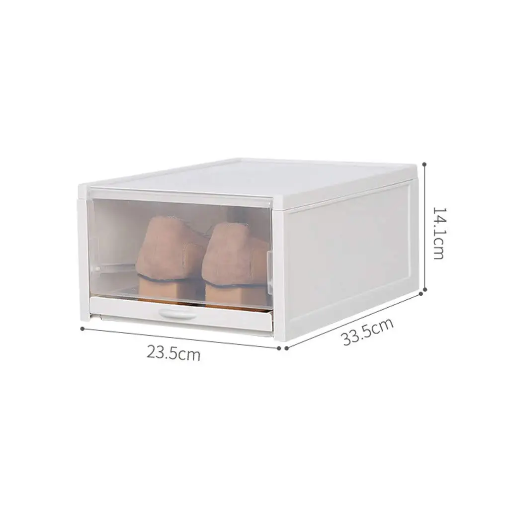 Drawer Type Shoe Box Thickened Transparent Foldable Shoe Storage Box Save Space Plastic Shoe Organizers Rack Cabinet