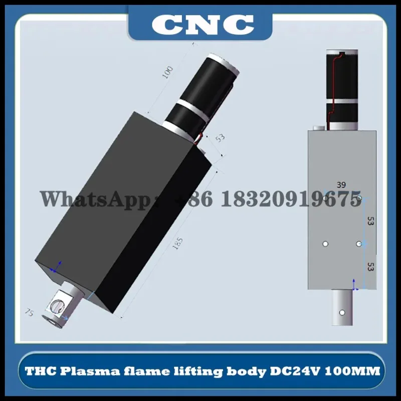 CNC THC plasma flame lifting body stroke 100mm dc24v 2A load capacity: 3-10kg clamping range 38/45 tjx38ro27i zx8107