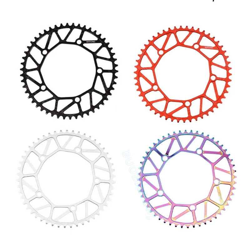 좁고 넓은 체인링 46/50/52, 접이식 자전거 단일 체인링 크랭크셋 업그레이드, 미니 벨로스/접이식 자전거용 경량 알루미늄