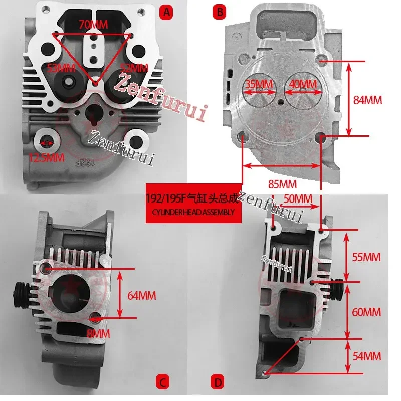 Air-Cooled Diesel Engine Accessories 173F 178F 186F 188F190F 192F 195F Gas Cylinder Head Cover Assembly