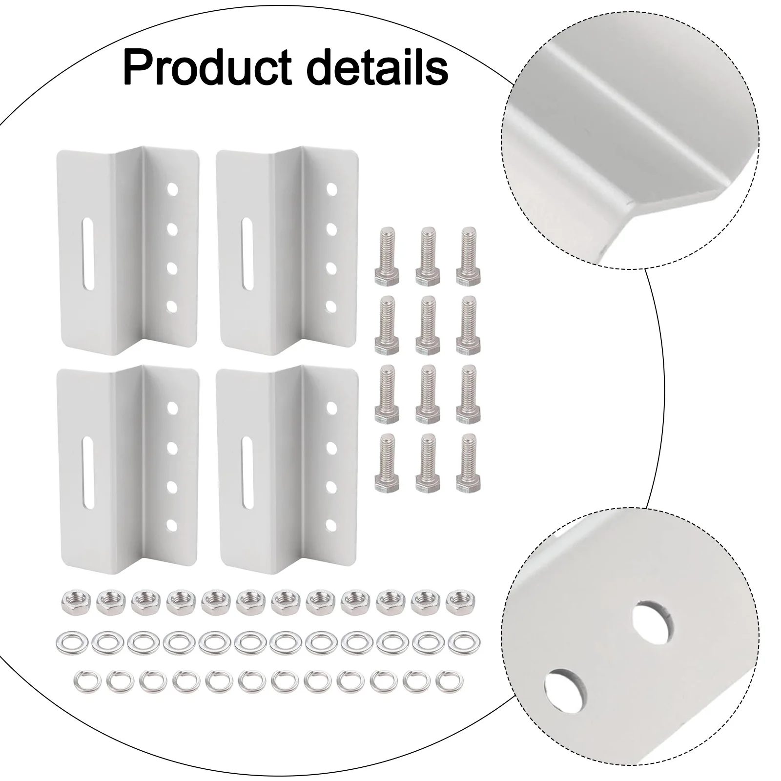 For Boats Z Brackets With Screws Solar Panel Mounting Brackets Silver Sturdy Solar Panel Support Weather Resistant Design