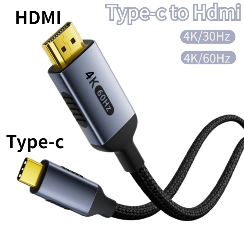 

4K USB C To HDMI 2.1 Cable 4k@60hz 4K@30hz Type C HDMI Cables HDMI-Compatible Converter Adapter For Thunderbolt 3/4 Laptop TV