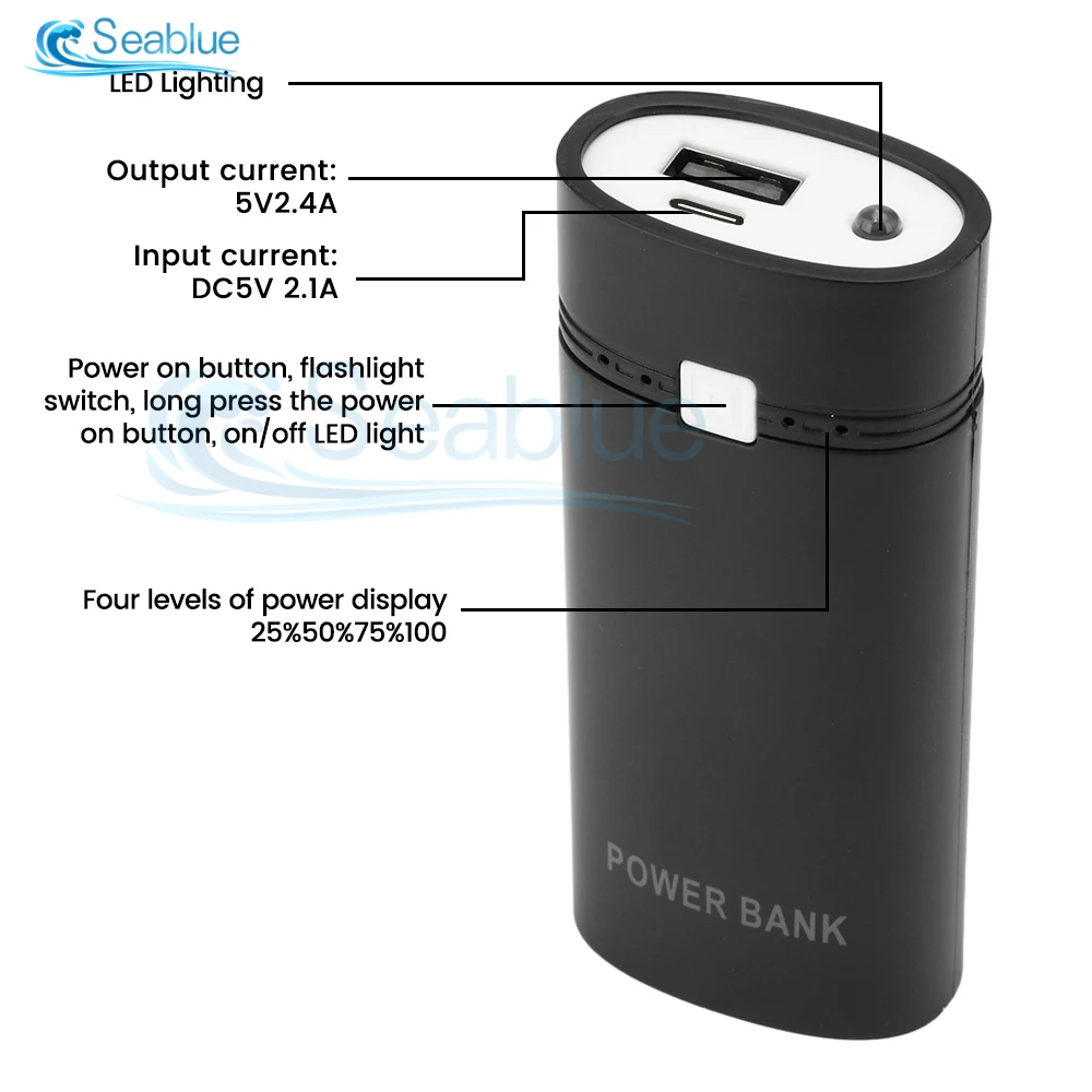 5V 2A 6000mAh 2X 18650 rodzaj USB-C moc powerbank pudełko DIY dla elektryczna do ładowania telefonu bez baterii