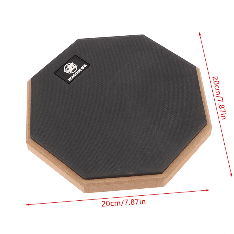 للمبتدئين مجموعة الطبول قابلة للتعديل 8 بوصة على الوجهين ثلاثية الطبقات لوحة ممارسة الطبل الصامتة - وسادة كتم الصوت المطاطية