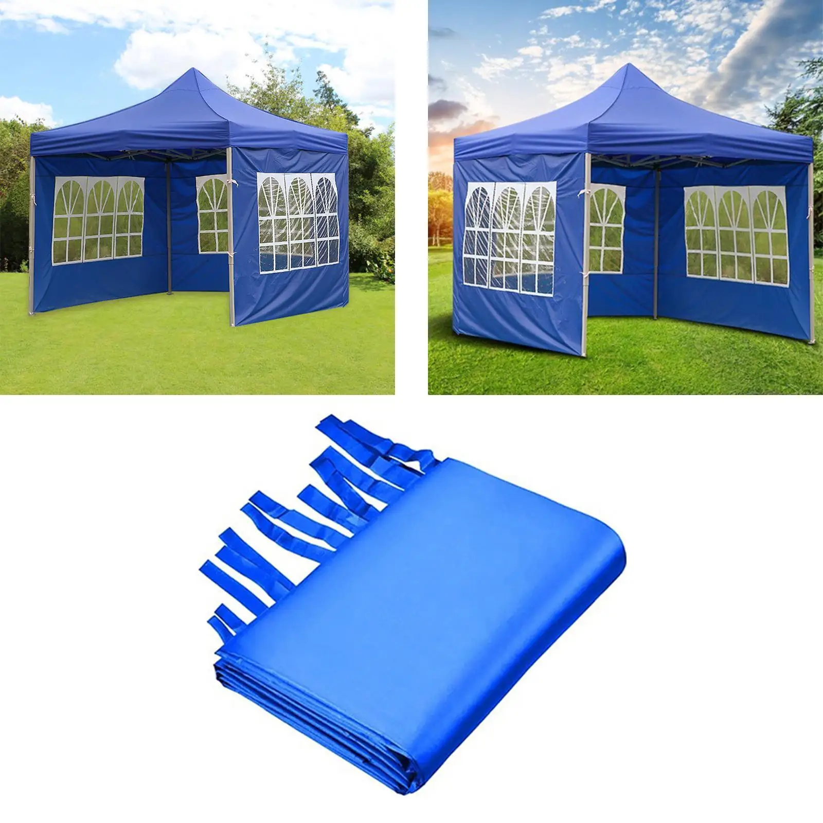 1x خيمة أكشاك 3 × 2 م للتخييم في الهواء الطلق ومظلة شبكية جانبية للحفلات باللون الأزرق #3