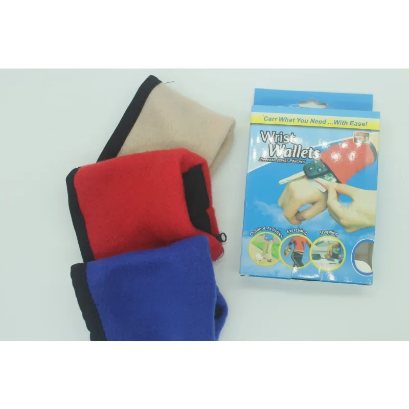 Mini Men Women Wrist Wallet Pouch Band Fitness Sports Zipper Wristband Running Gym Cycling Safe Coin Purse Cotton Wrist Bag