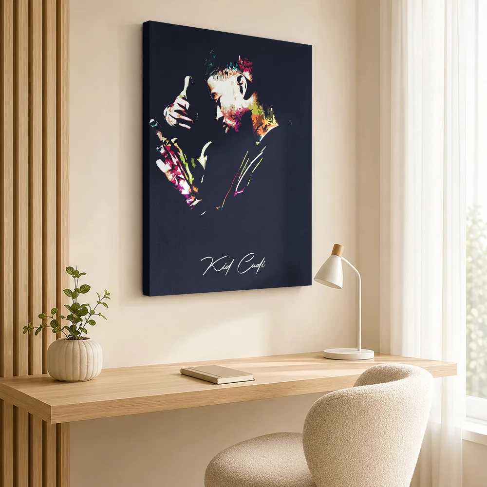 Kid Cudi Canvas Painting Poster Customized Modern Aesthetic Wall Art for Living Room Bedroom Decor Ready to Hang Gift for Fans