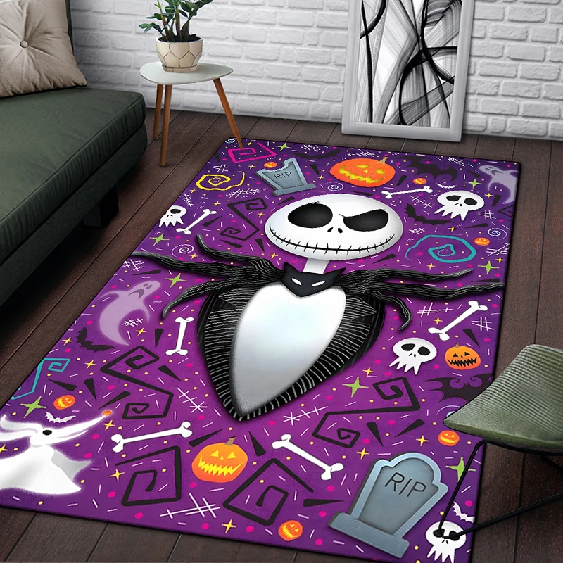 The Nightmare Before Christmas Carpet HD Printed Rug for Living Room Bedroom Decoration Camp Kitchen Crawling Picnic Mat