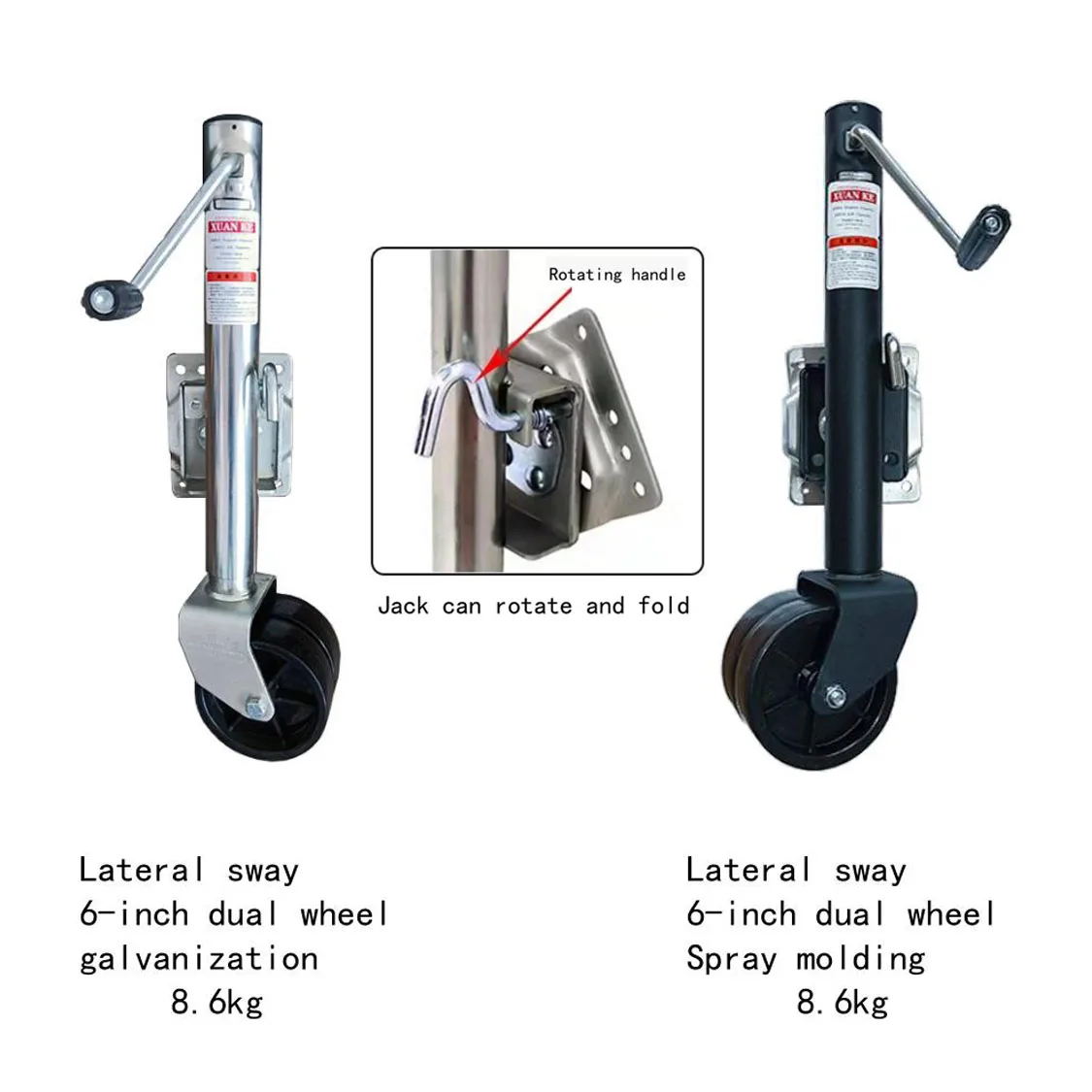 الجملة عالية الجودة 1500lbs -2000lbs الجانب مقطورة الرياح جاك 6 "8" الصلب عجلة شدادة ل قارب القافلة RV مقطورة الملحقات