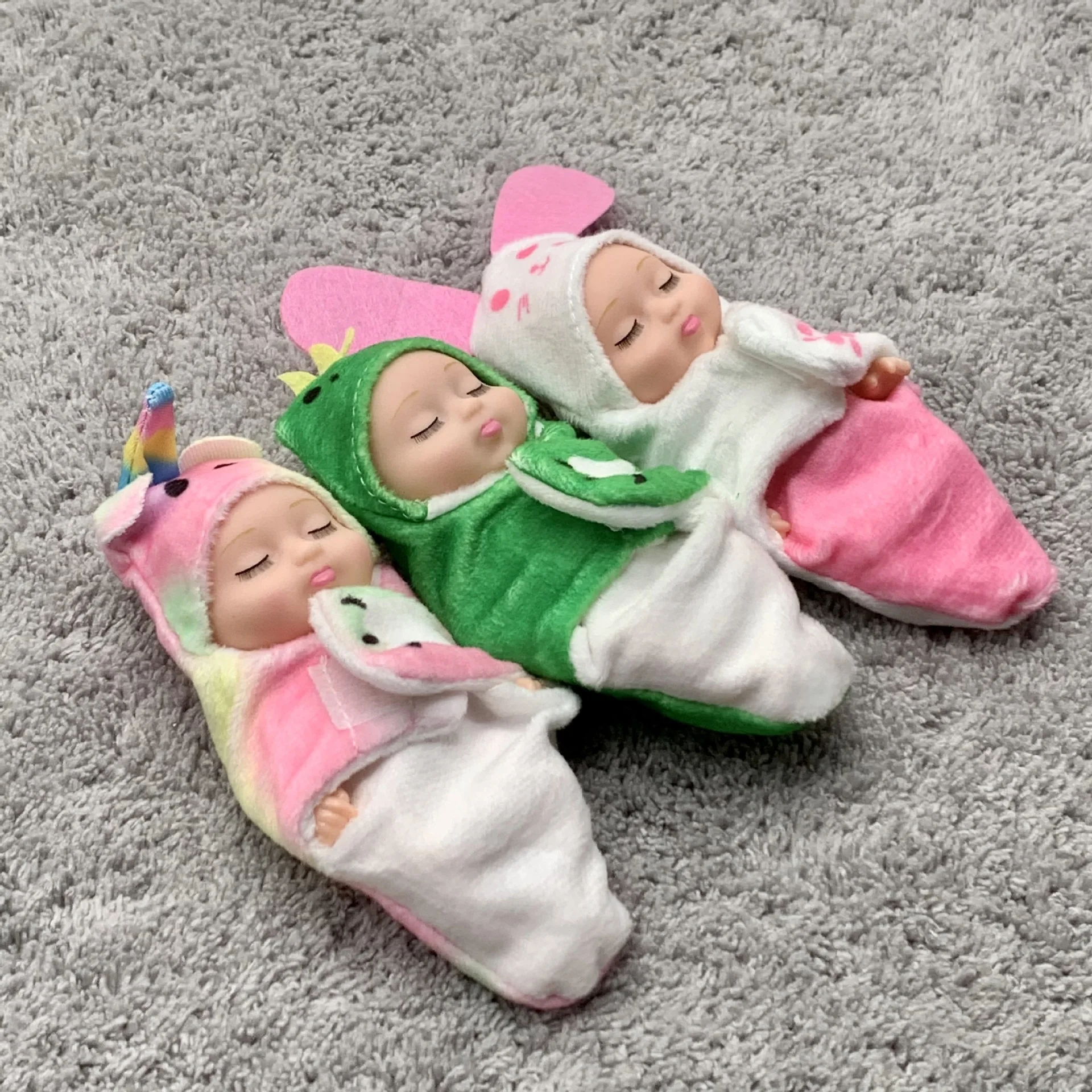 6 unids/set muñeca Reborn para dormir, muñecas de renacimiento de simulación de moda, animales de dibujos animados, juguete para niños, regalo de cumpleaños