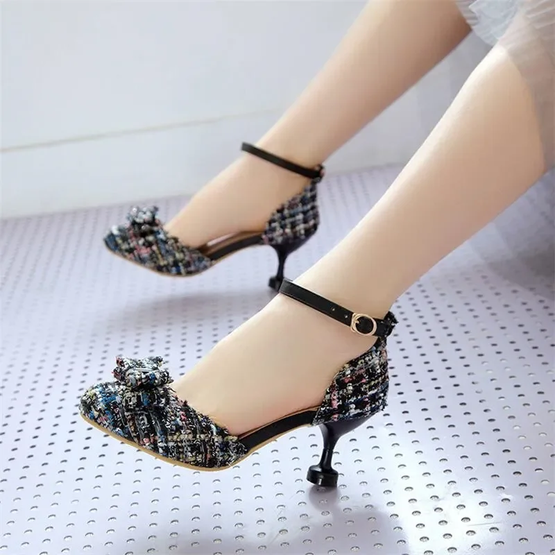 Girls High Heels Princess Shoe  Kids Thin Heel Sandals Kids Wedding Shoe