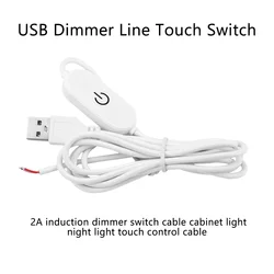 2A USB Dotykowy przełącznik ściemniania Kabel 1,5M USB/DC 2.0 do 2-przewodowego sterownika ściemniacza LED Strip Lights Oświetlenie szafki 5V 12-24V