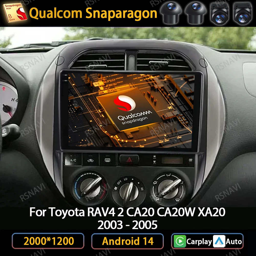 

Android 14 Car Radio For TOYOTA RAV4 2003 - 2005 Wireless Carplay Auto Multimedia Video Player GPS Navigation 4G WIFI 2 Din QLED