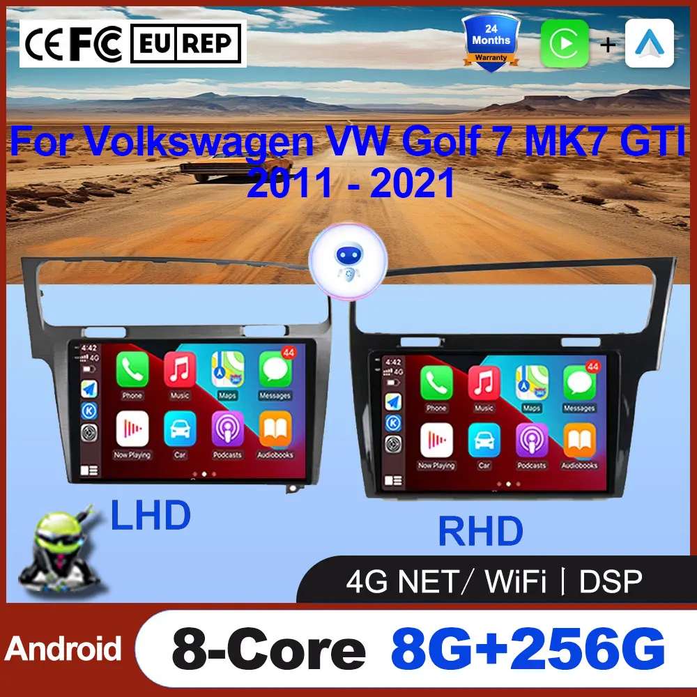 

Car Radio Android Auto For Volkswagen VW Golf 7 MK7 GTI 2011 - 2021 Multimedia HIFI Head Unit 4G+Wifi GPS DSP Wireless Carplay