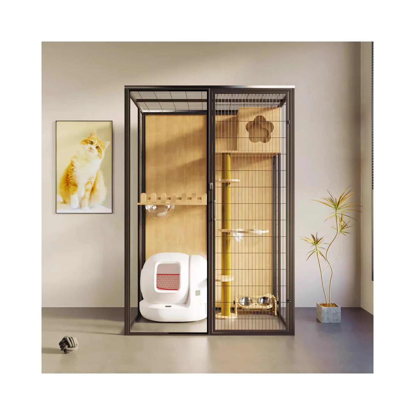 

Изготовленная на заказ рама из алюминиевого сплава для внутренней катери 120*60*180 см, роскошный кошачий домик