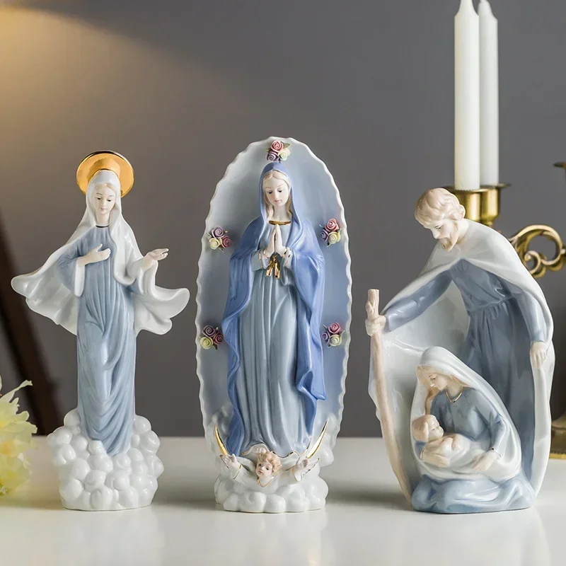 Icons Holy Virgin Joseph Mary Church Family Virgin Statue Sculpture Ceramics Gifts Home Decoration Accessories Crafts Ornaments