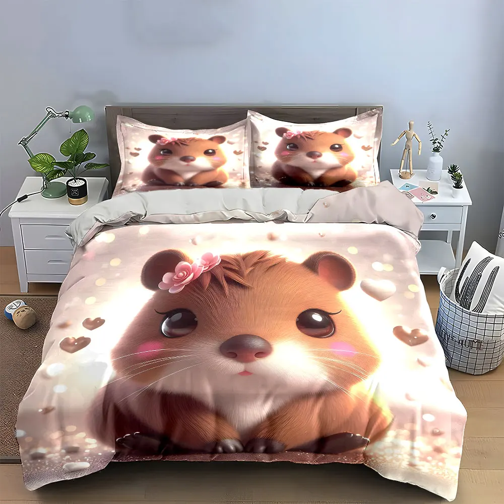 

Romantic Heart Decoration Set Bedding Set with 1 Duvet Cover 2 Pillowcases Single Double King Queen, Gift