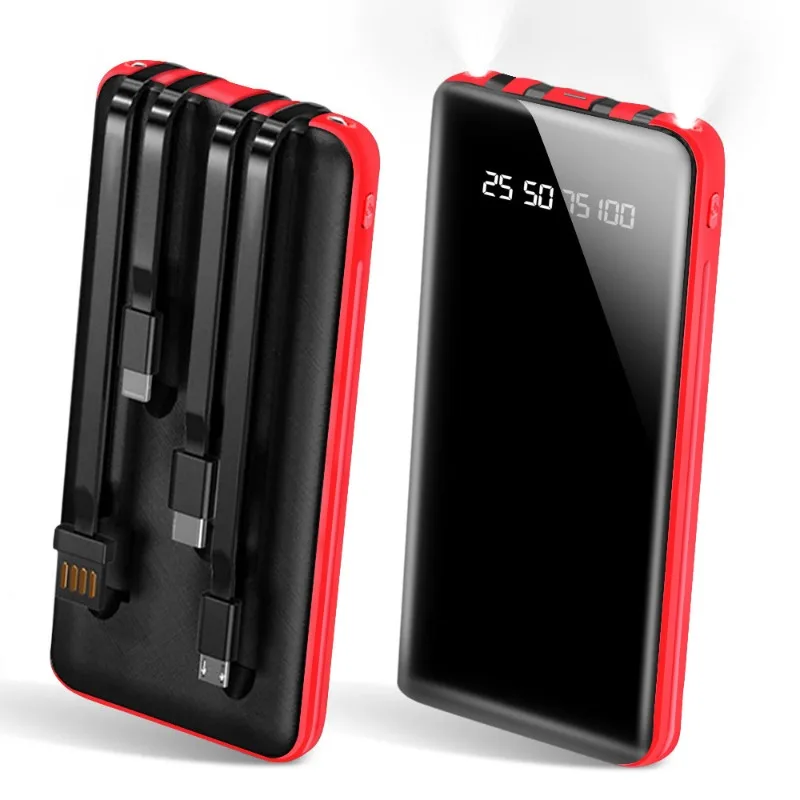 

Slim Power Bank 20000mAh Portable Charging Poverbank Mobile Phone External Battery Charger Powerbank 10000 MAh for Xiaomi IPhone