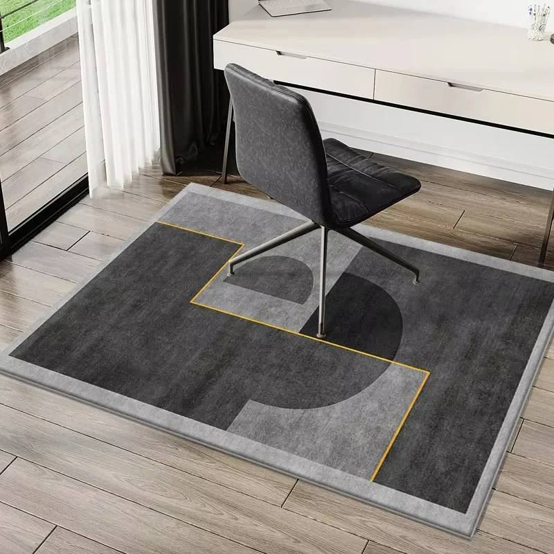 VIKAMA Modern Geometric Chair Floor Mat Office Computer Swivel Chair Mat Non Slip Wear-Resistant Bedroom Carpet Home Decoration view 3
