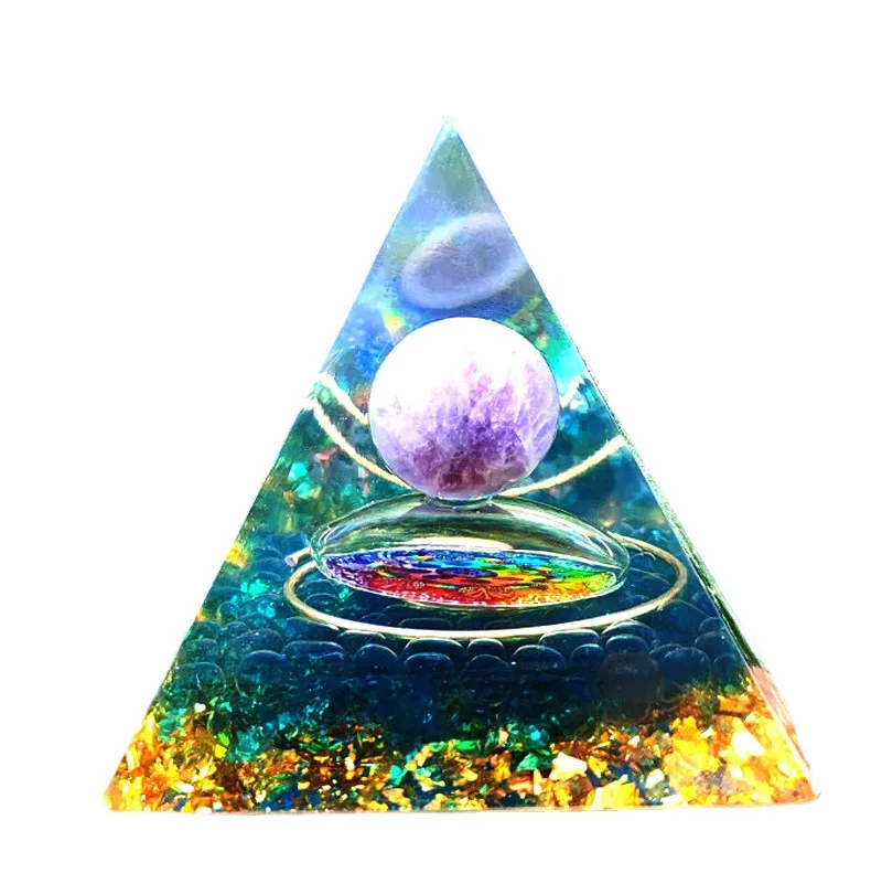 

Crystal ball crystal rubble resin drop pyramid handicraft decorations