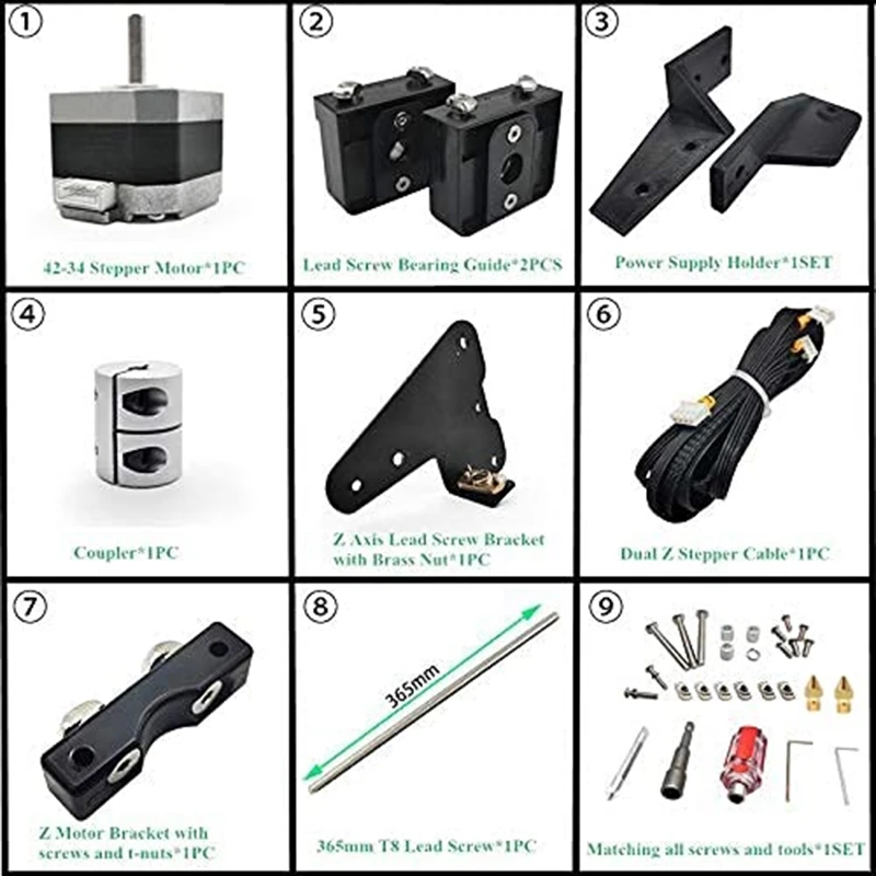 Imagem -04 - Kit Dual z Stepper Motor Upgrade Parafuso de Chumbo Creality Ender Ender Pro Ender v2 Impressora Voxelab Aquila 3d