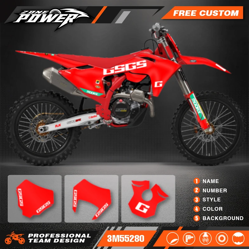 Powerzone Custom Graphics Background Decals Stickers Kits for Gasgas EC MC EC125 EC250 EC300 2024 2025 2026  01