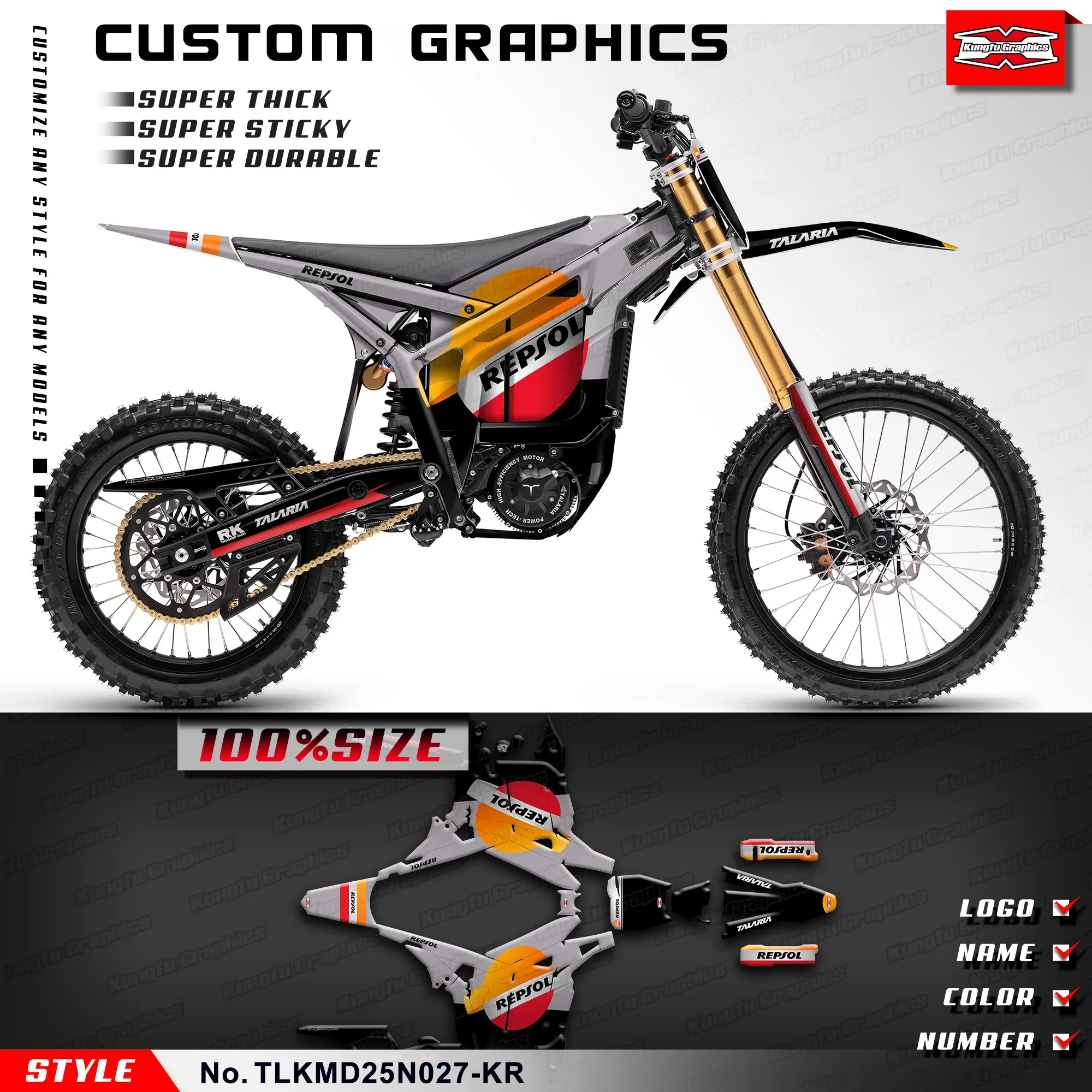 

Наклейки для мотоциклов KUNGFU GRAPHICS для TALARIA KOMODO, протектор, TLKMD25N027-KR