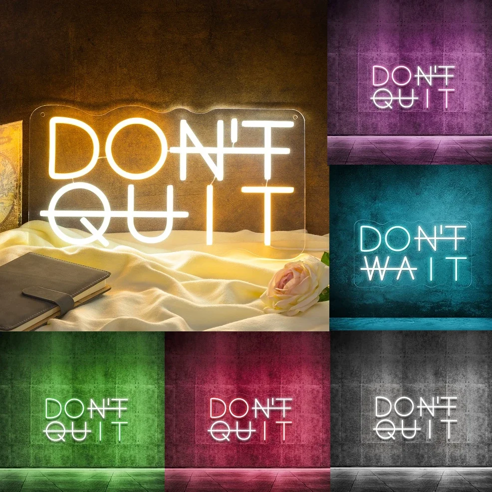 

DON'T QUIT DO IT Neon Led Sign Inspirational Quote Game Room Bedroom Decor Wall Art Motivate Neon Light Gym Classroom