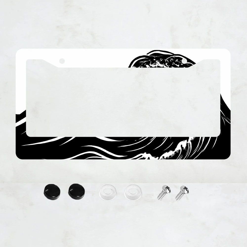 

1 шт. рамка для номерного знака с 2 отверстиями, черно-белая, американского стандартного размера, алюминиевая, 6x12 дюймов, с винтами.