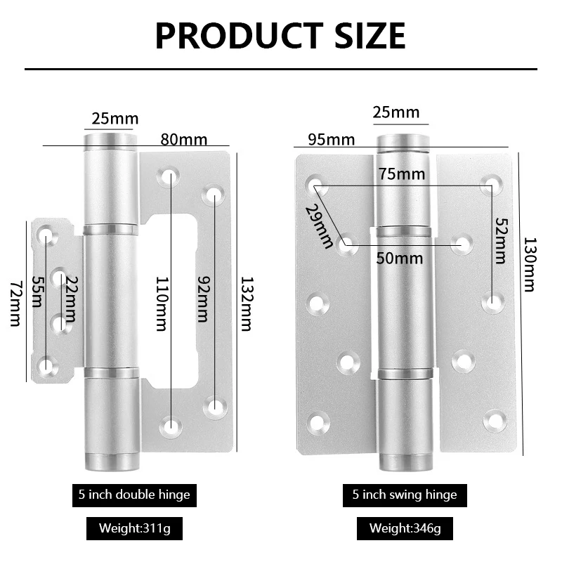 Hydraulic Hinge Invisible Door Automatic Door Closing Positioning Hinge Silent Buffering Double-opening Automatic Wooden Door