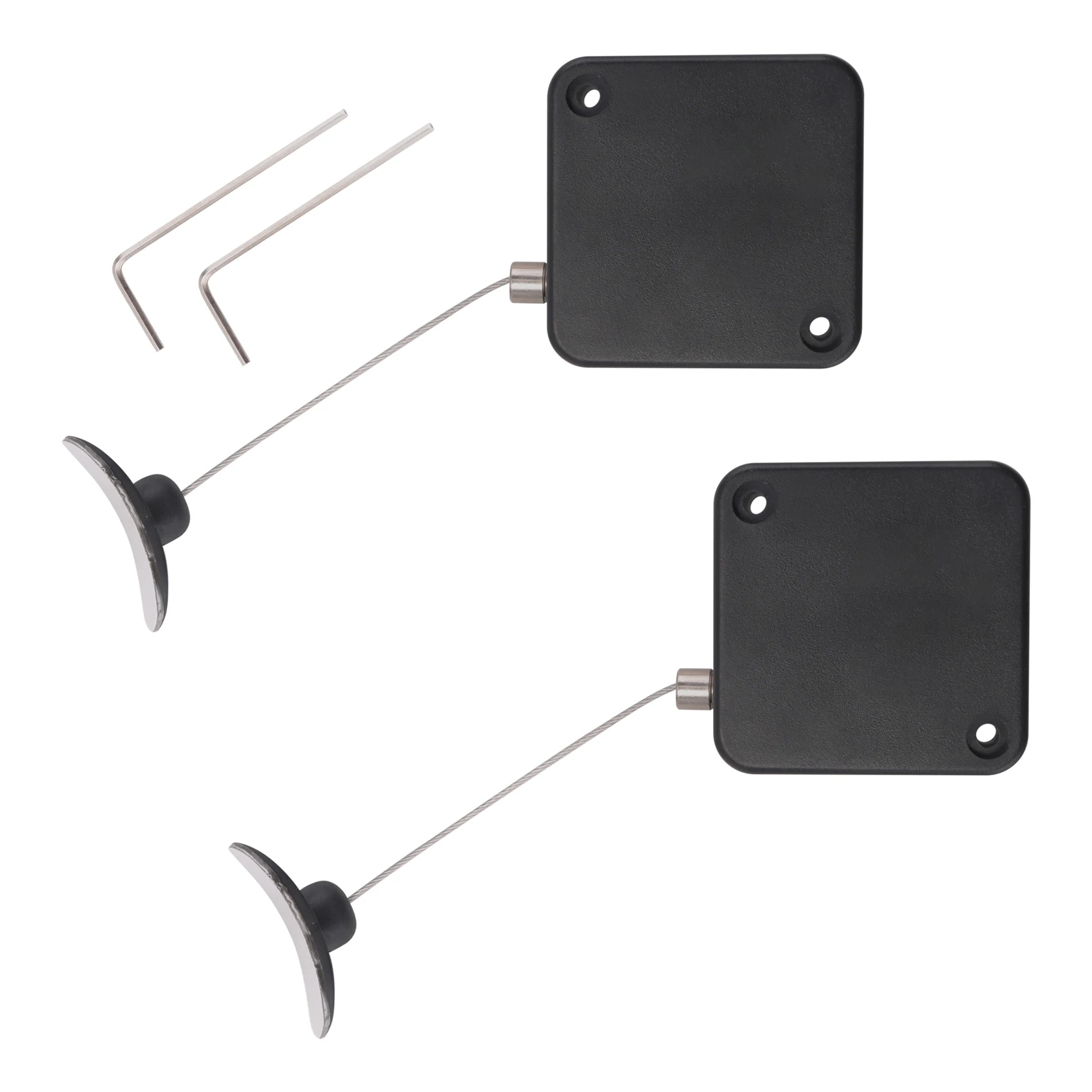 B76B Retractable Remote Control Tethers, 6.6Ft/2M Remote Cable Lock, Anti-Loss Security for TV DVD, 2 Pcs, Black