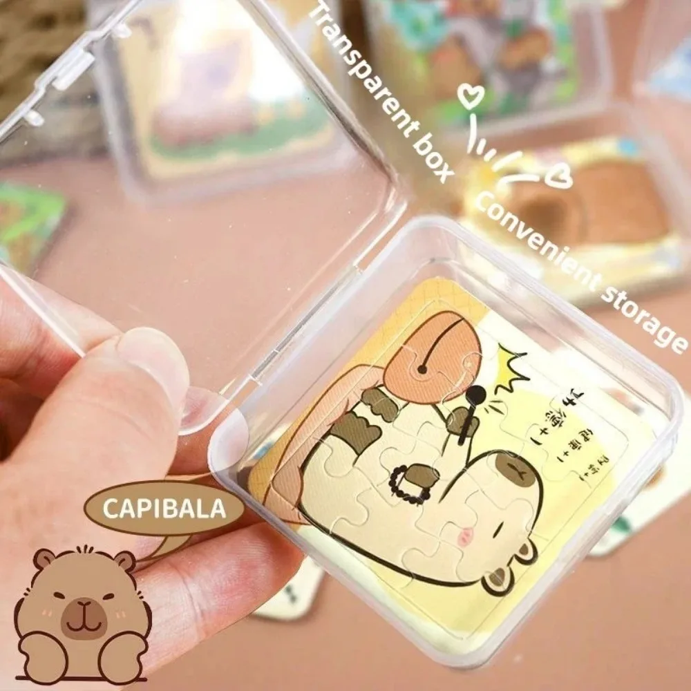 

5PCS DIY Cartoon Jigsaw Puzzles Capybara Paper Educational Toy Animal Mini Puzzle Party Favors