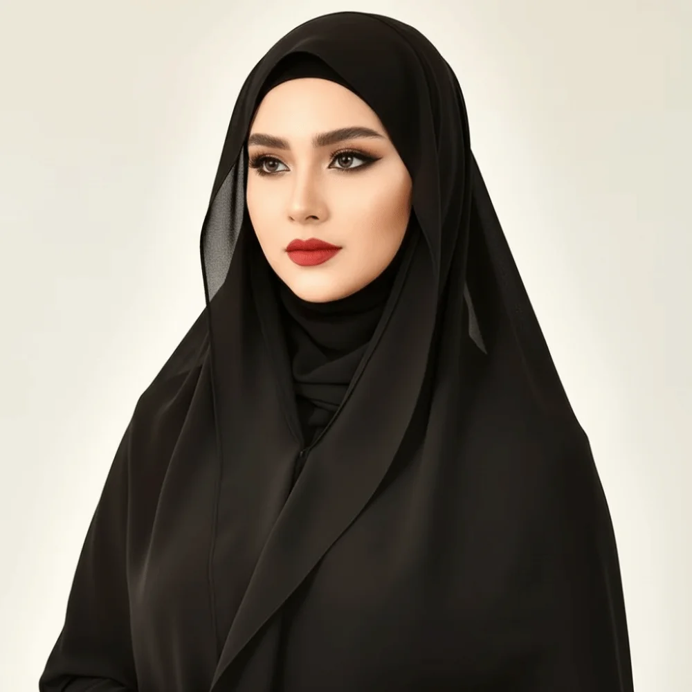 

Модная эластичная повязка на голову для мусульманских женщин, капот из модала, однотонная шифоновая шаль, удобный длинный шарф, готовый к ношению