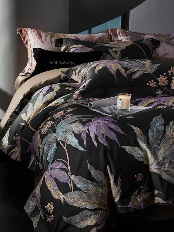 

High Densi High Tead Count Cotton Gown Satin Stripe Villa Bedding Set French Sle Four Piece Bedding eet Set